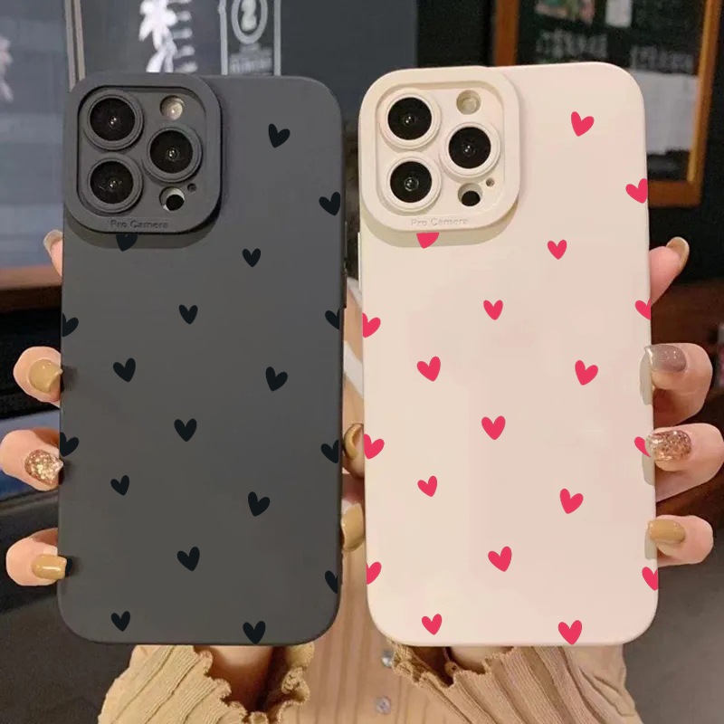 Samsung Galaxy S25 - Zwarte Love Heart beschermhoesjes voor Samsung